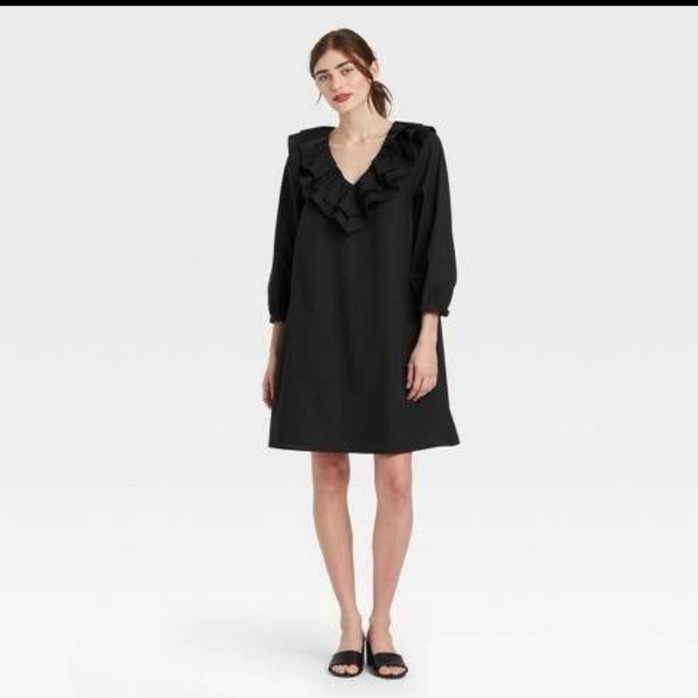 NWT Who What Wear™ Women's Balloon Long Sleeve Dress- Black Large